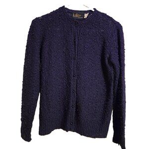 LeRoy Knitwear Vintage Grandmacore Button Up Cardigan Dark Navy Women's M